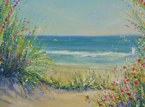This way to the beach! ( large painting )