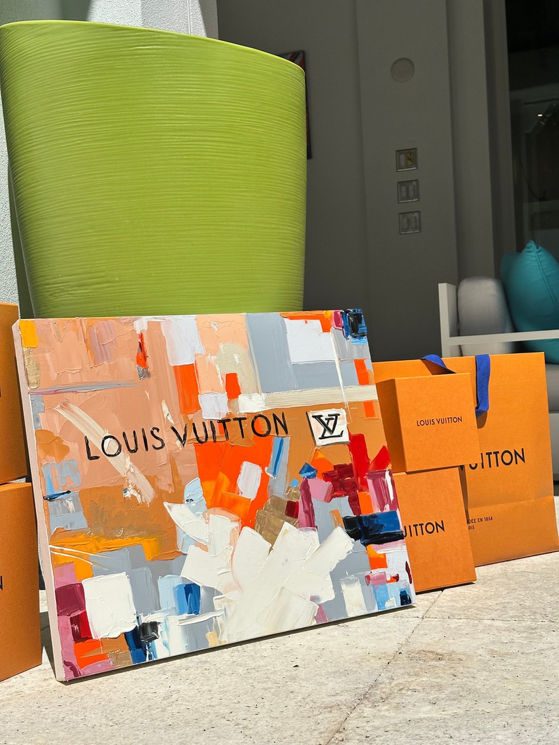 Loui Vuitton Abstraction by Elena Dmitrenko (2023) : Painting Acrylic, Oil  on Canvas - SINGULART