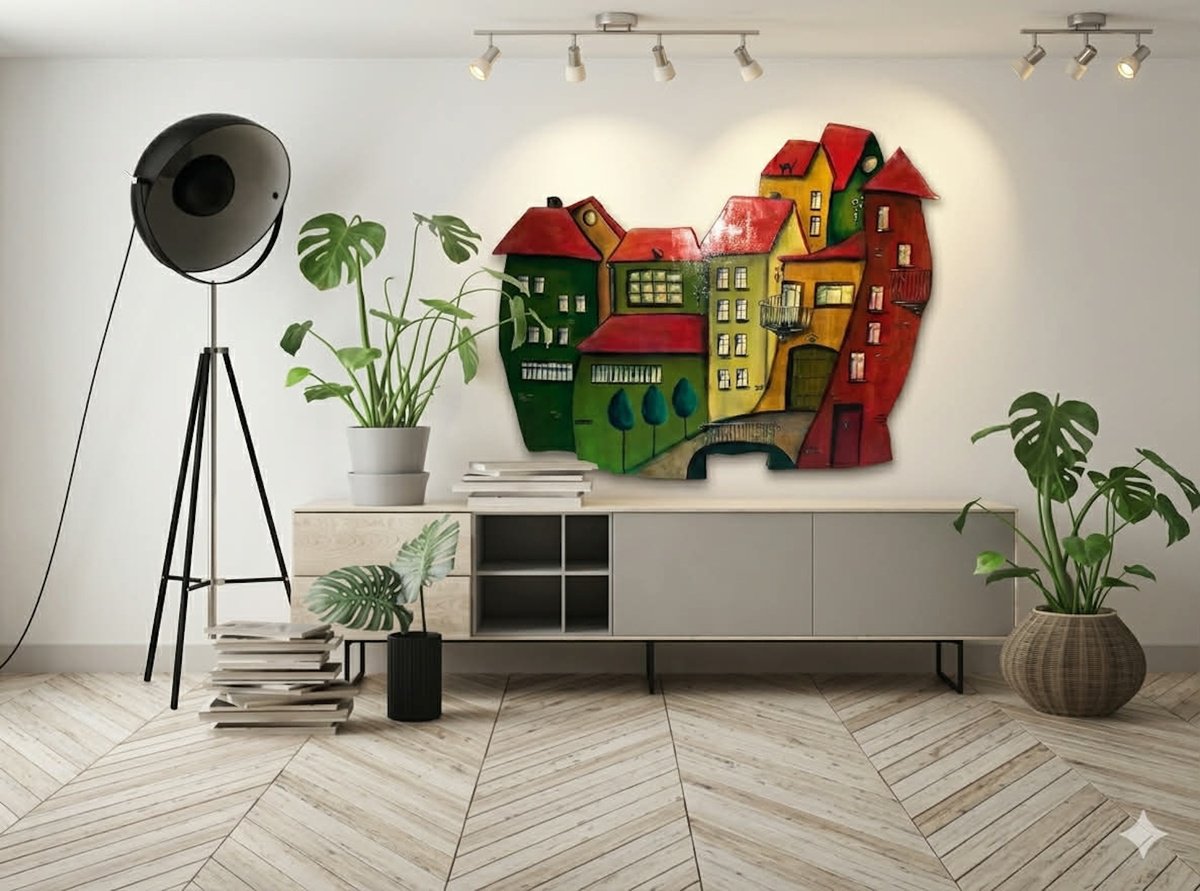 Urban And Pop Wood Sculpture , Fairytale Houses By Kasia Januszkiewicz, 41 X 30, Artwork For Sale On Artfinder