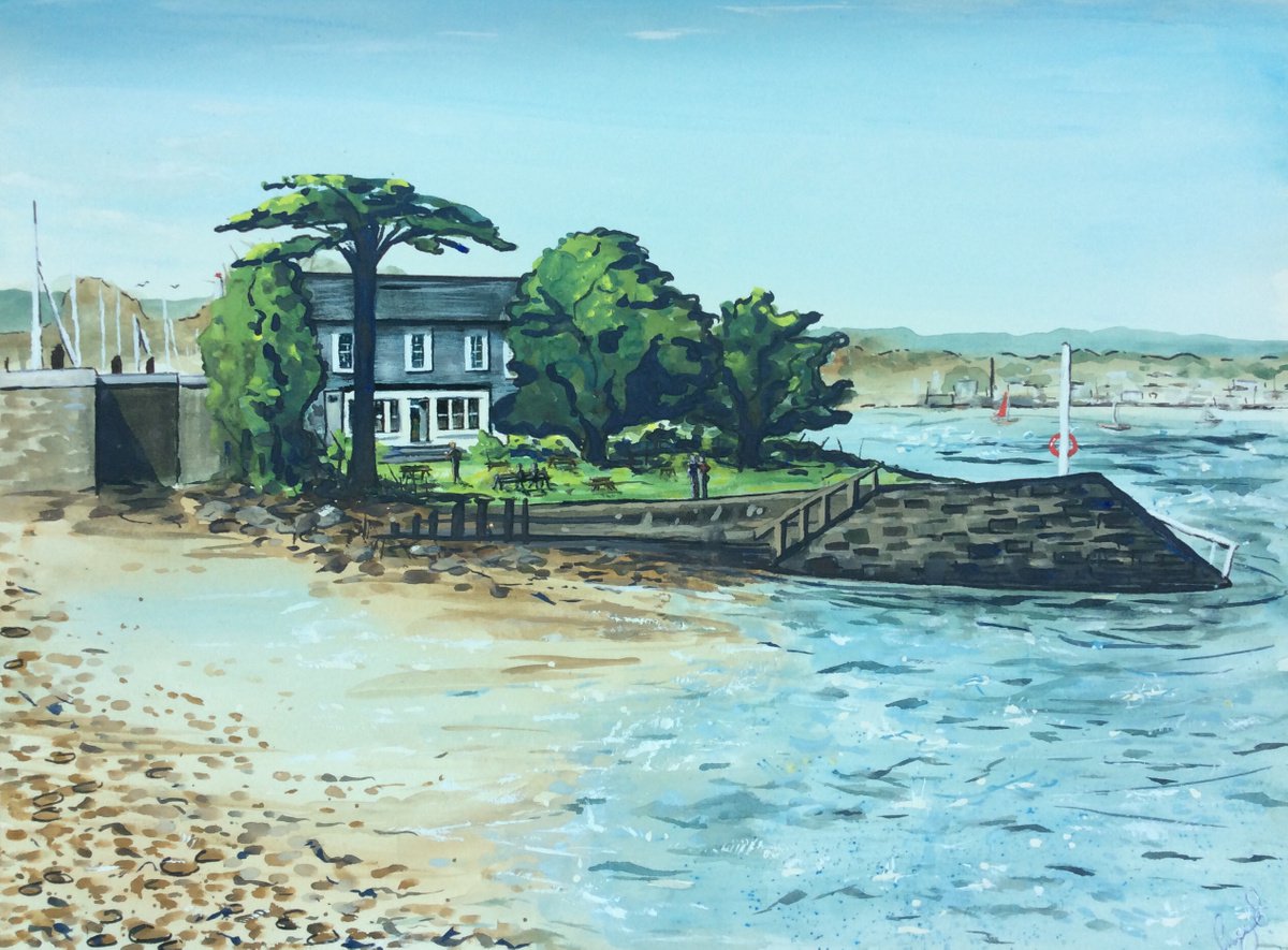 Landscape Painting By Lucy Smerdon, 16 X 12", Sunny Turf Locks, Original Artwork