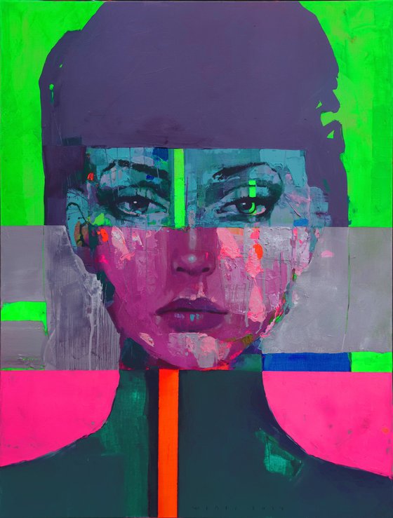 "lady's face in Green"