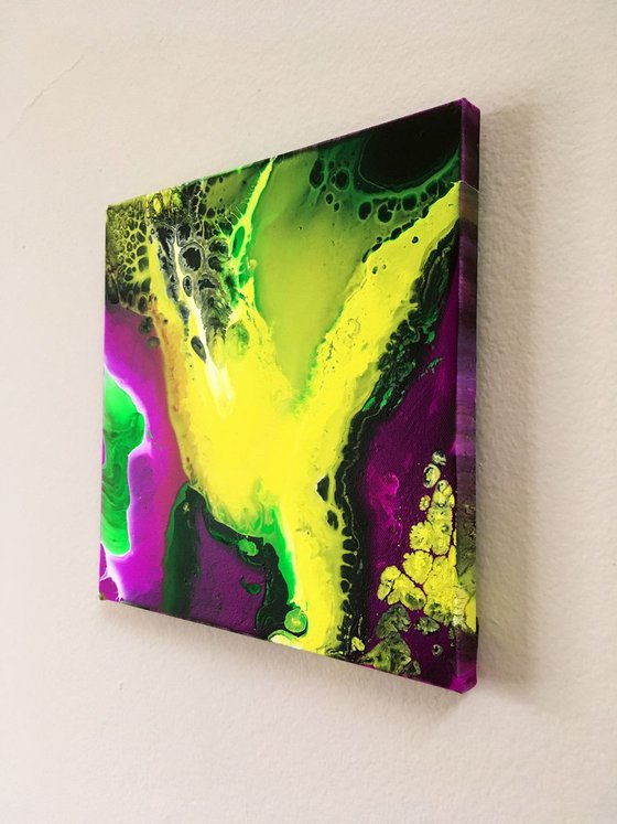 "Purple Pleasure" - FREE USA SHIPPING - Original Abstract PMS Fluid Acrylic Painting, 12 x 12 inches