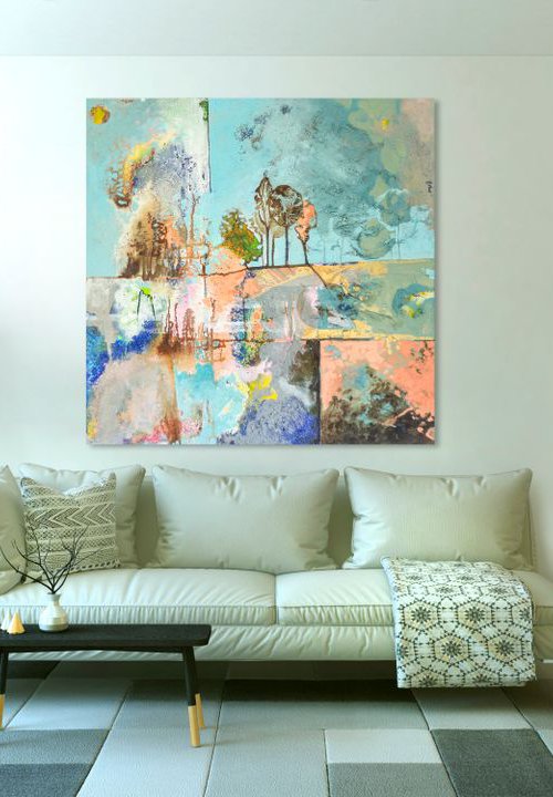 Large Painting - Elements by Cornelia Petrea