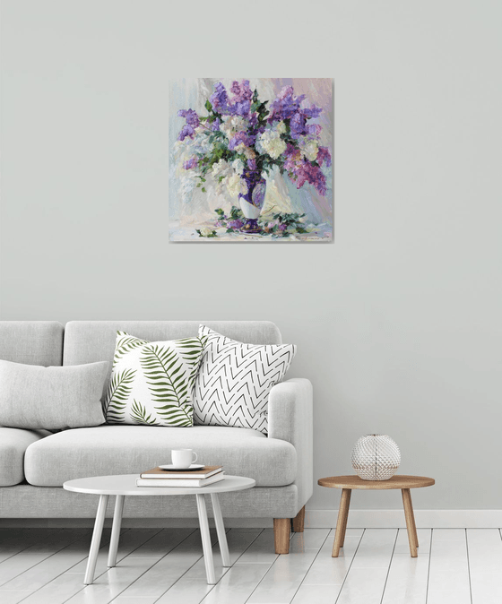 Lilac in an antique vase