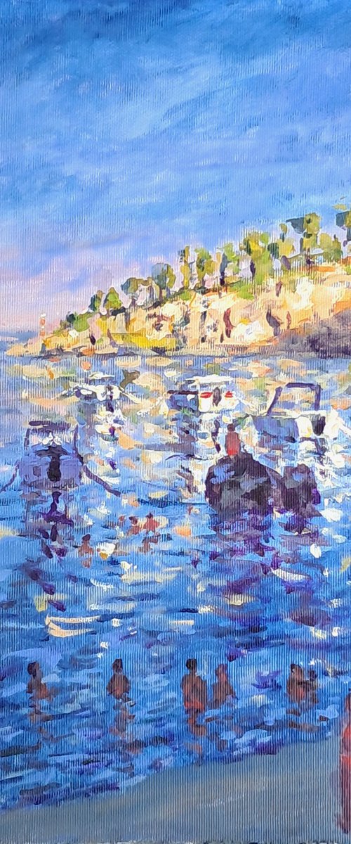 Evening swimmers by Dimitris Voyiazoglou