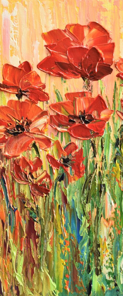 Poppies - Impasto original acrylic painting by Olga Tkachyk