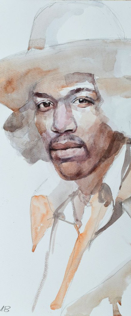 James Marshall "Jimi" Hendrix by Goran Žigolić Watercolors