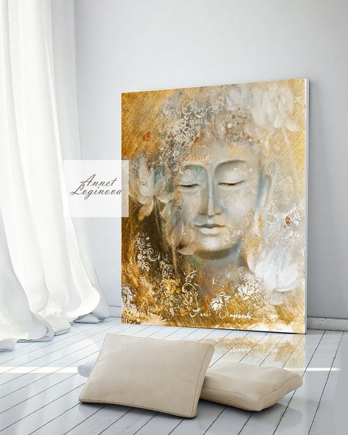 Budda Canvas art, Original Abstract painting by Annet Loginova