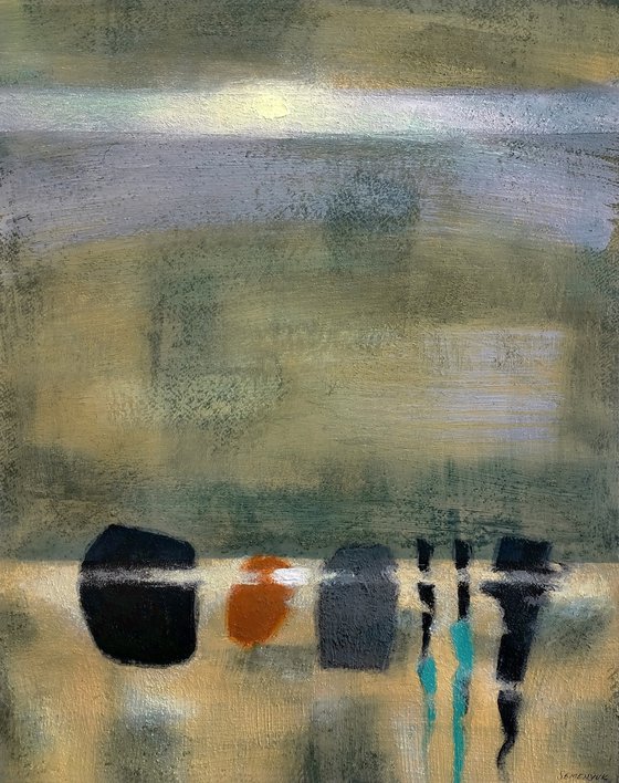 Abstract Mirages. Moon and Bay