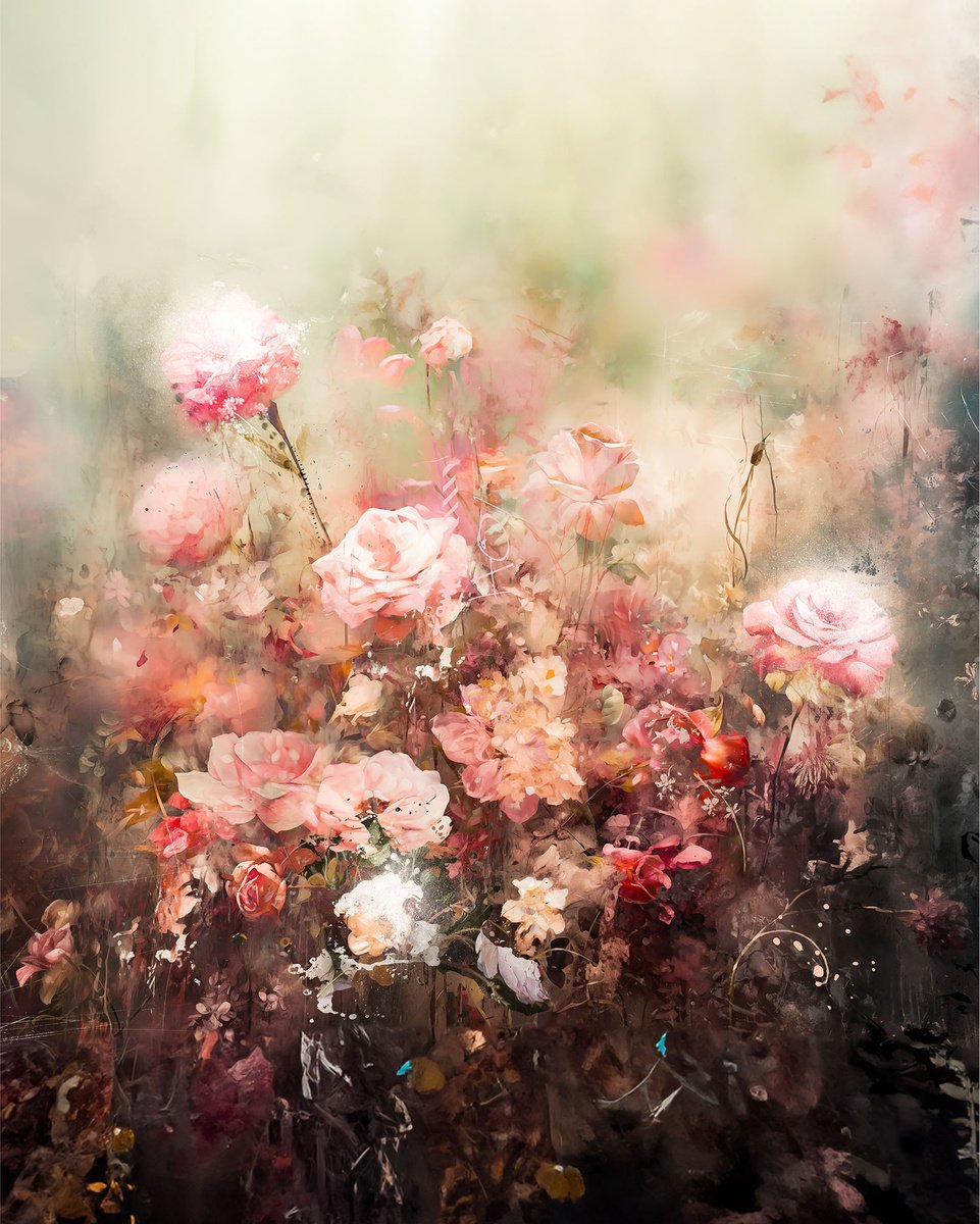 Botanical Painting By Teis Albers, 47 X 59", Take The Highroad, Original Artwork