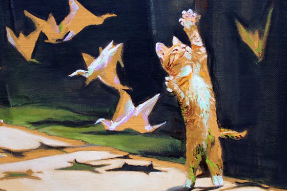 Gallery Cats #7 (with Origami birds)