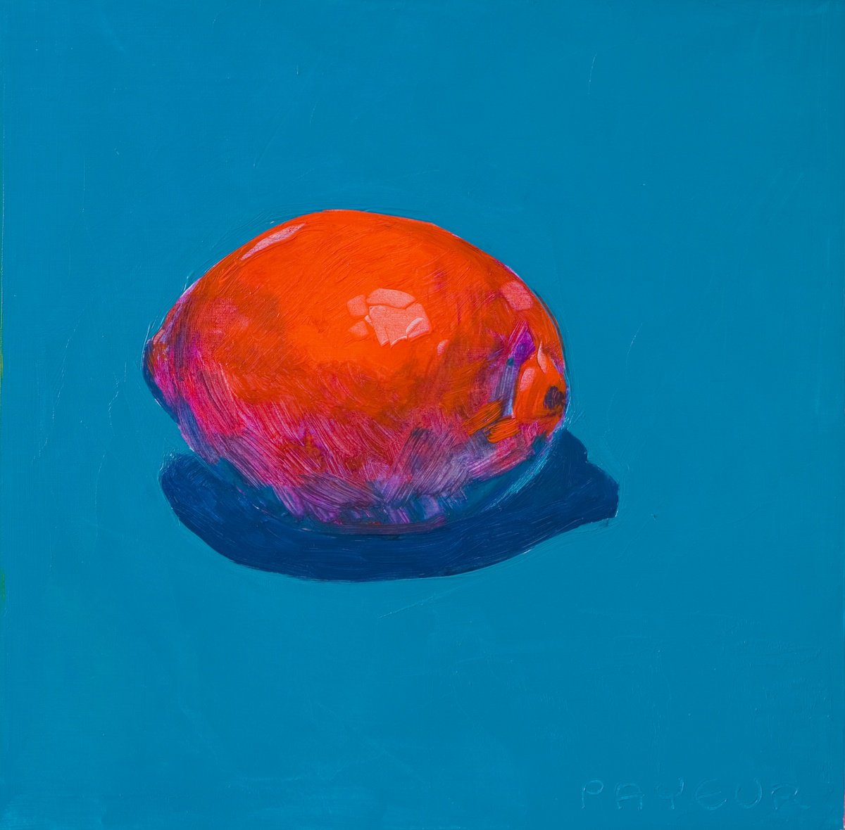 pop art red lemon on blue by Olivier Payeur