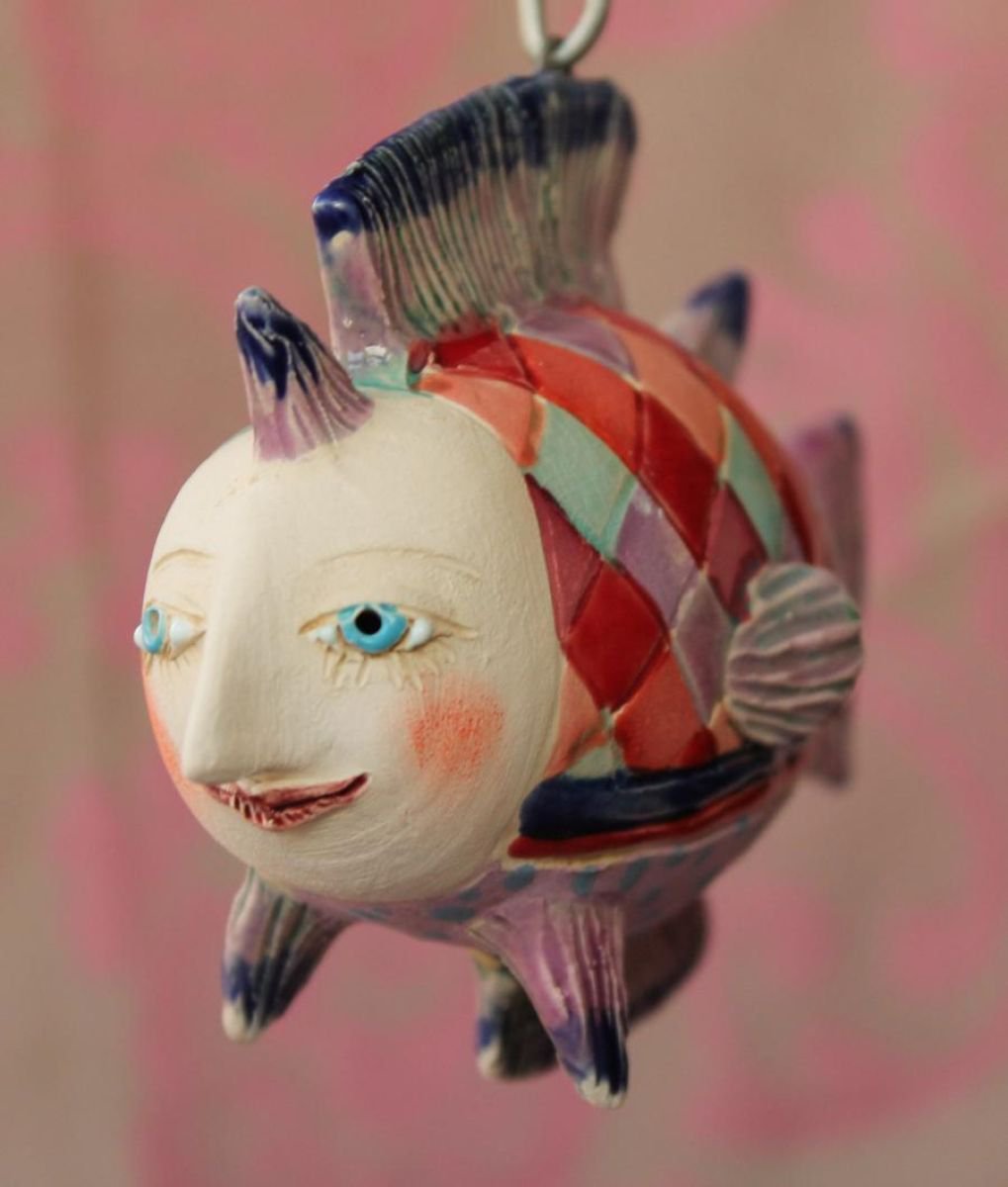 Flying Fish 3. Tiny hanging sculpture Artfinder