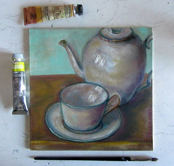 Teatime (small still life) 20x20cm/8x8 in