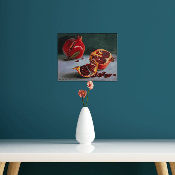 Pomegranates still life