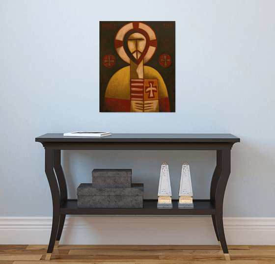 Jesus Christ with a falcon