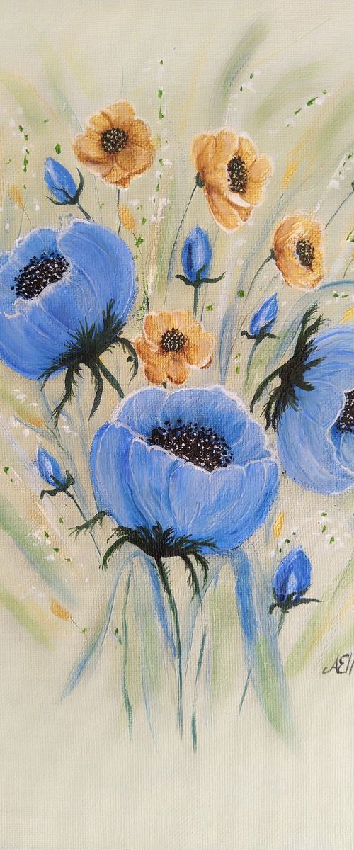 Wow! Blue Poppies by Anne-Marie Ellis