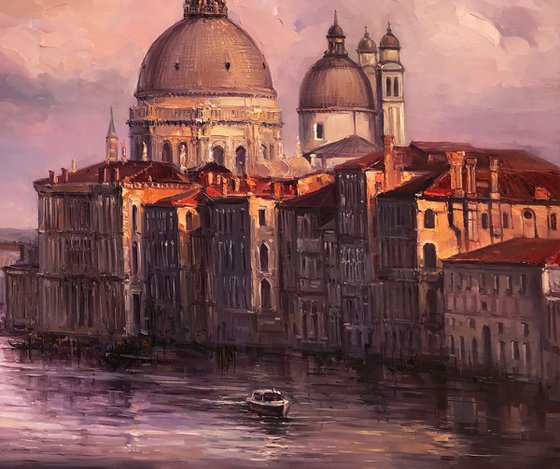 "Venice" large original oil painting 110x80