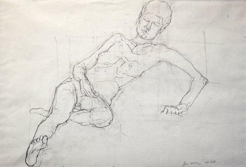 Study of a female Nude - Life Drawing No 502 by Ian McKay