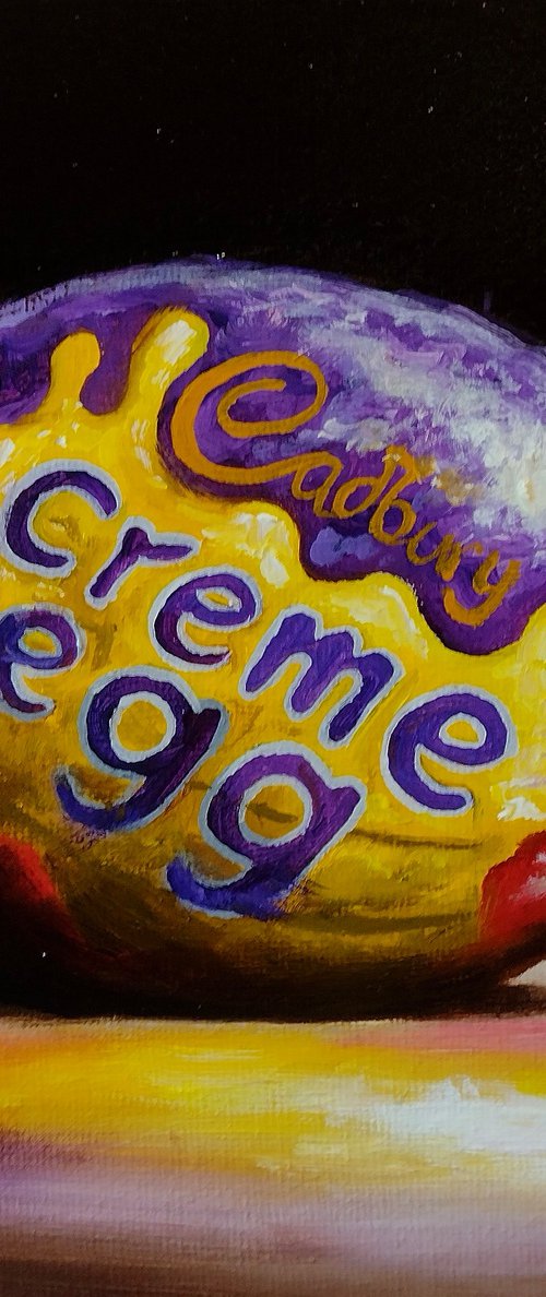 Cadbury chocolate Creme egg still life by Jane Palmer Art