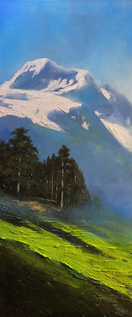 "Near the hill"100cm x70 cm,2023 by Artem Grunyka
