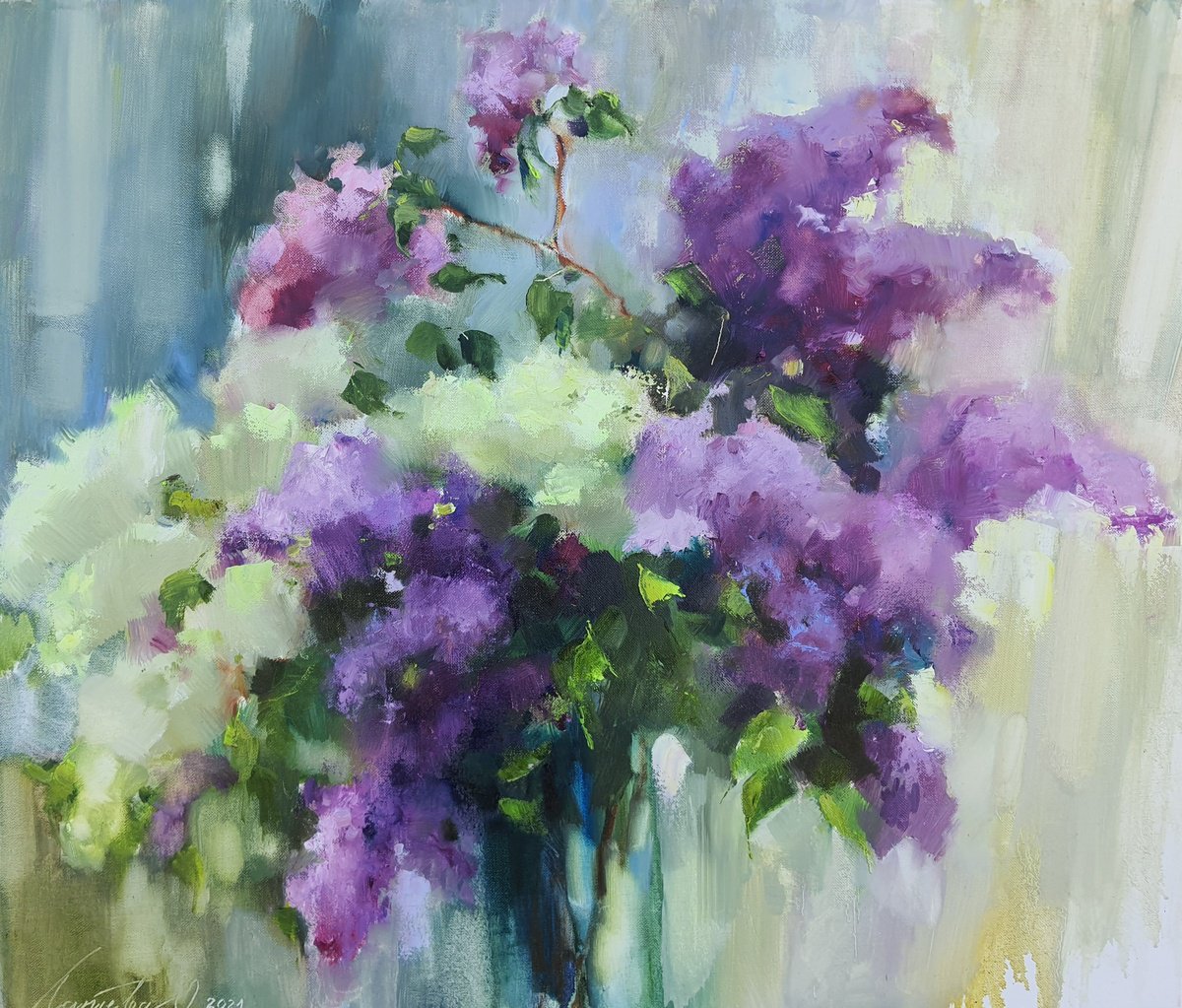 My Lilac And Spring Scent By Olha Laptieva, 28 X 24, Artwork For Sale On Artfinder