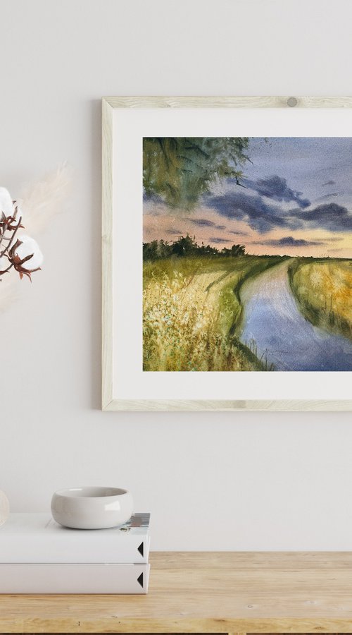 Evening on the river by Tetiana Koda