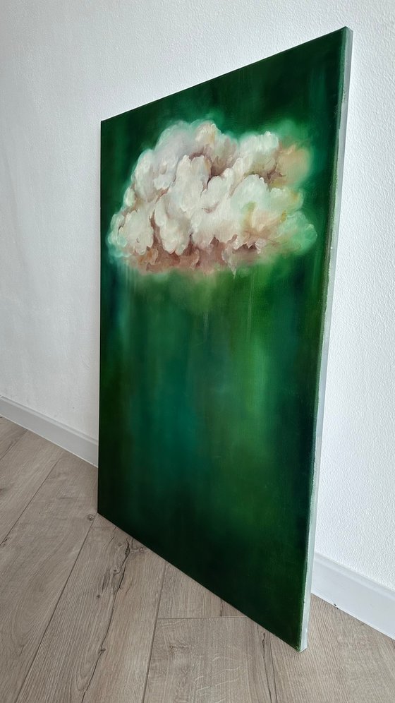 Abstract Green Cloud Modern Minimalist Nature