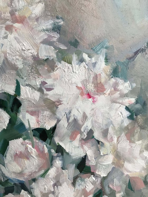 Peonies for you. 2. one of a kind, handmade artwork, original painting.