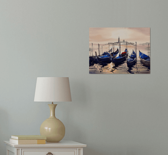 Sun-Kissed Boats of Venice