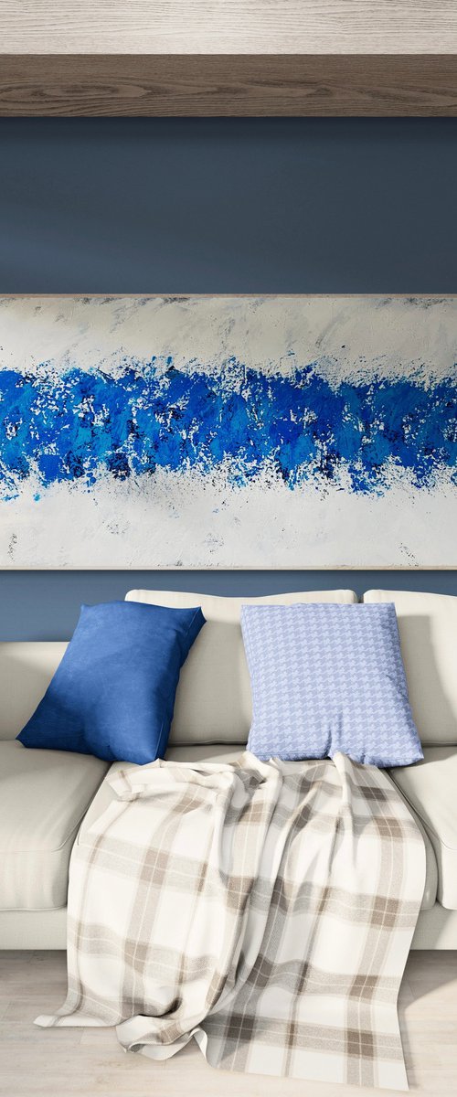 Beyond the sea No. 1323 blue & white XXL by Anita Kaufmann