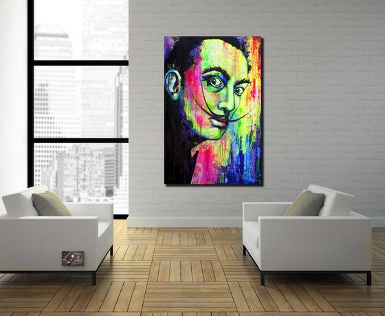 Salvador Dali - Portrait Painting UV Modern Pop Art Acrylic painting by ...