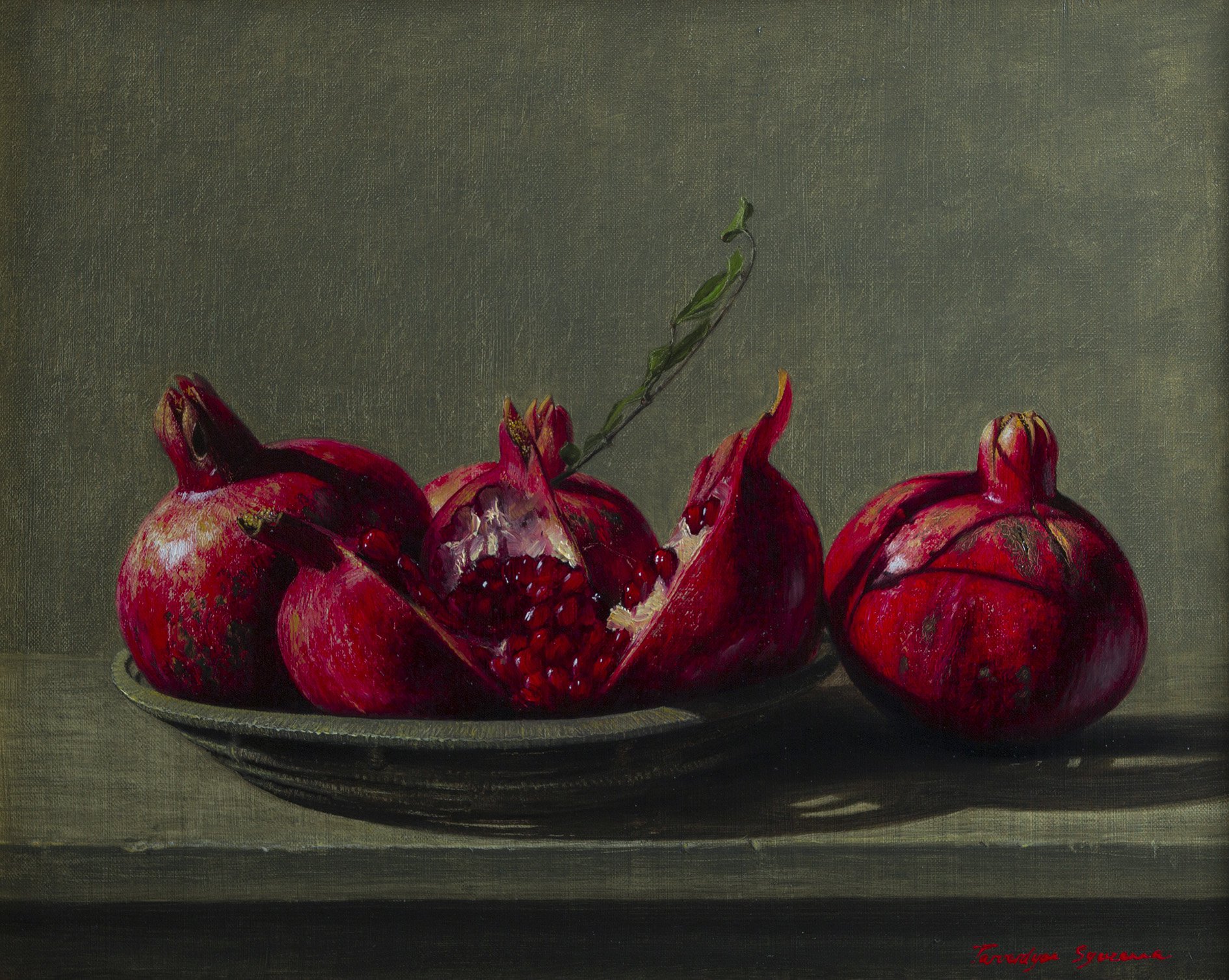 Photorealistic Oil Painting , Armenian Pomegranates 02 By Syuzanna Tarverdyan, 20 X 16, Artwork For Sale On Artfinder
