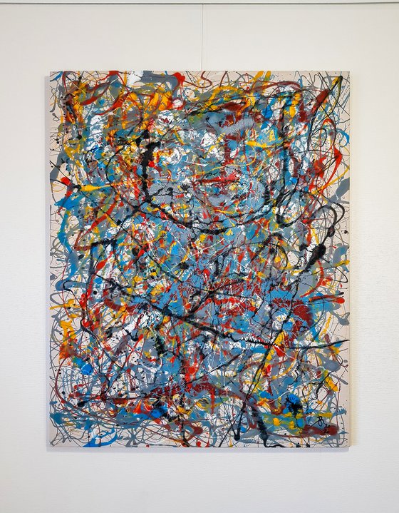 - Upheaval - Style of JACKSON POLLOCK. Abstract Expressionism Painting.