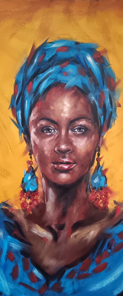 African Queen - oil art by Mateja Marinko