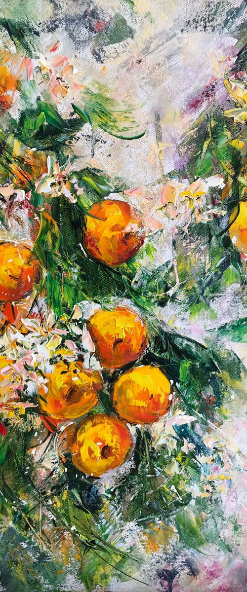 Bloomy Mandarin Tree by Diana Malivani