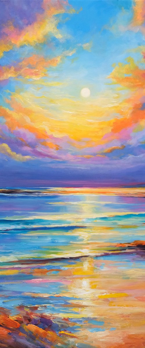 Vibrant Sunset Seascape by Behshad Arjomandi