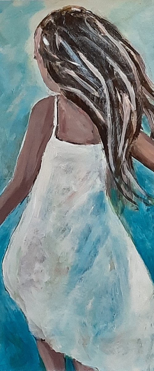 At the beach  / 71 x 50.5 cm by Alexandra Djokic