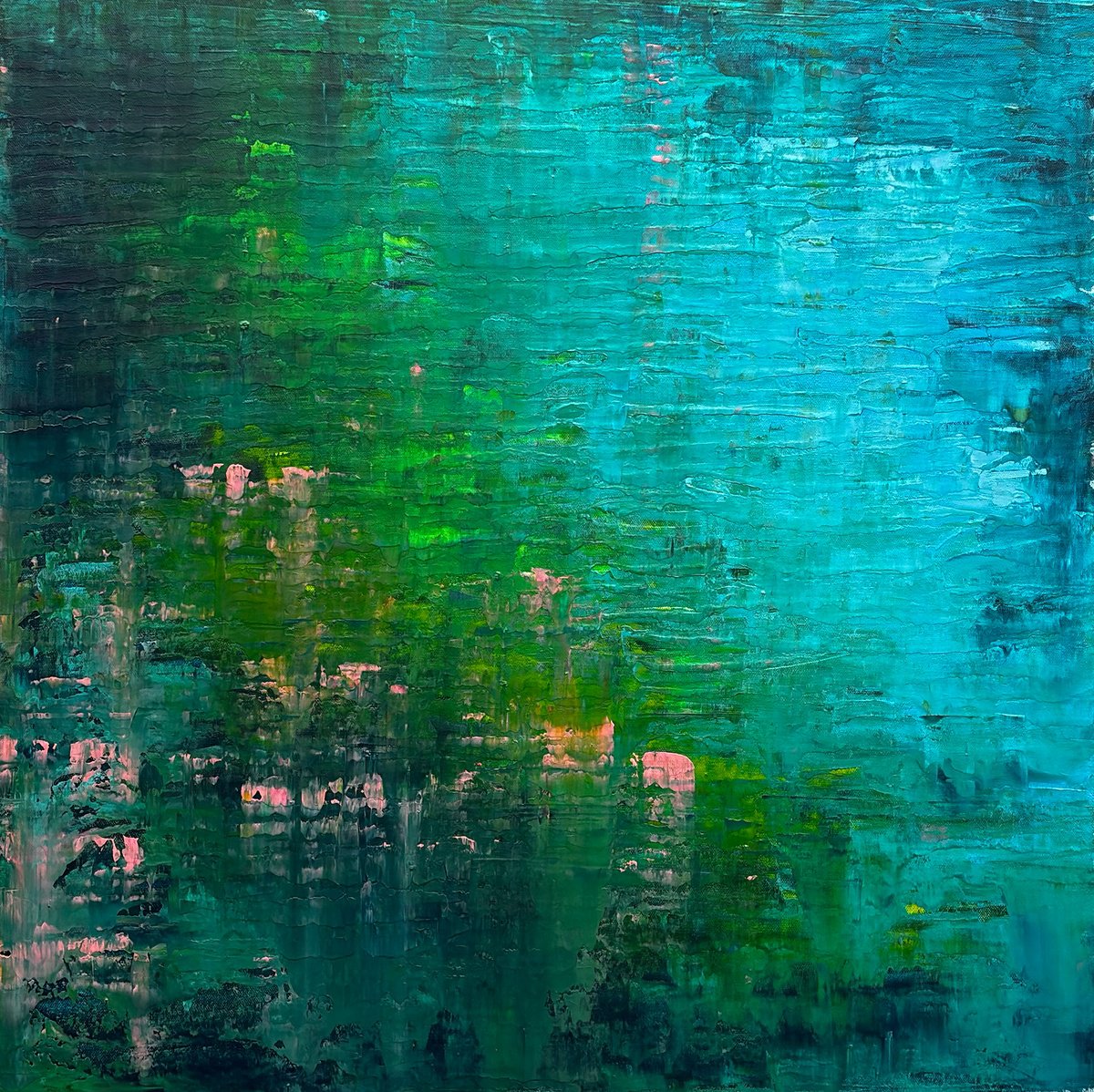 Abstract Acrylic Painting By Lyra Morgan, 28 X 28", Breathe, Original Artwork