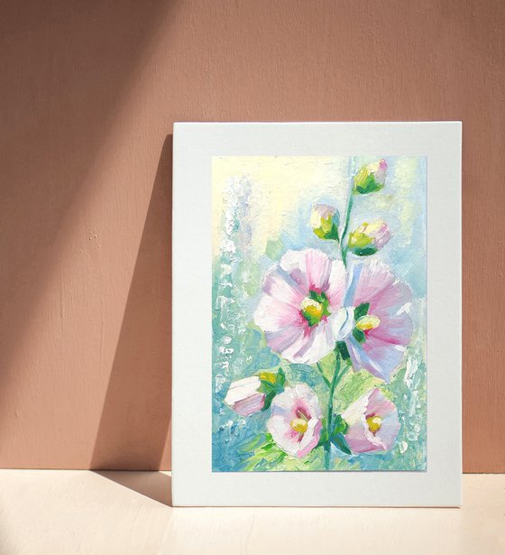 Mallow flowers painting