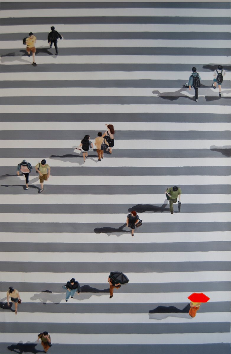 Photorealistic Portrait Oil Painting By Simona Tsvetkova, 20 X 31", Happy Umbrella, Original Artwork