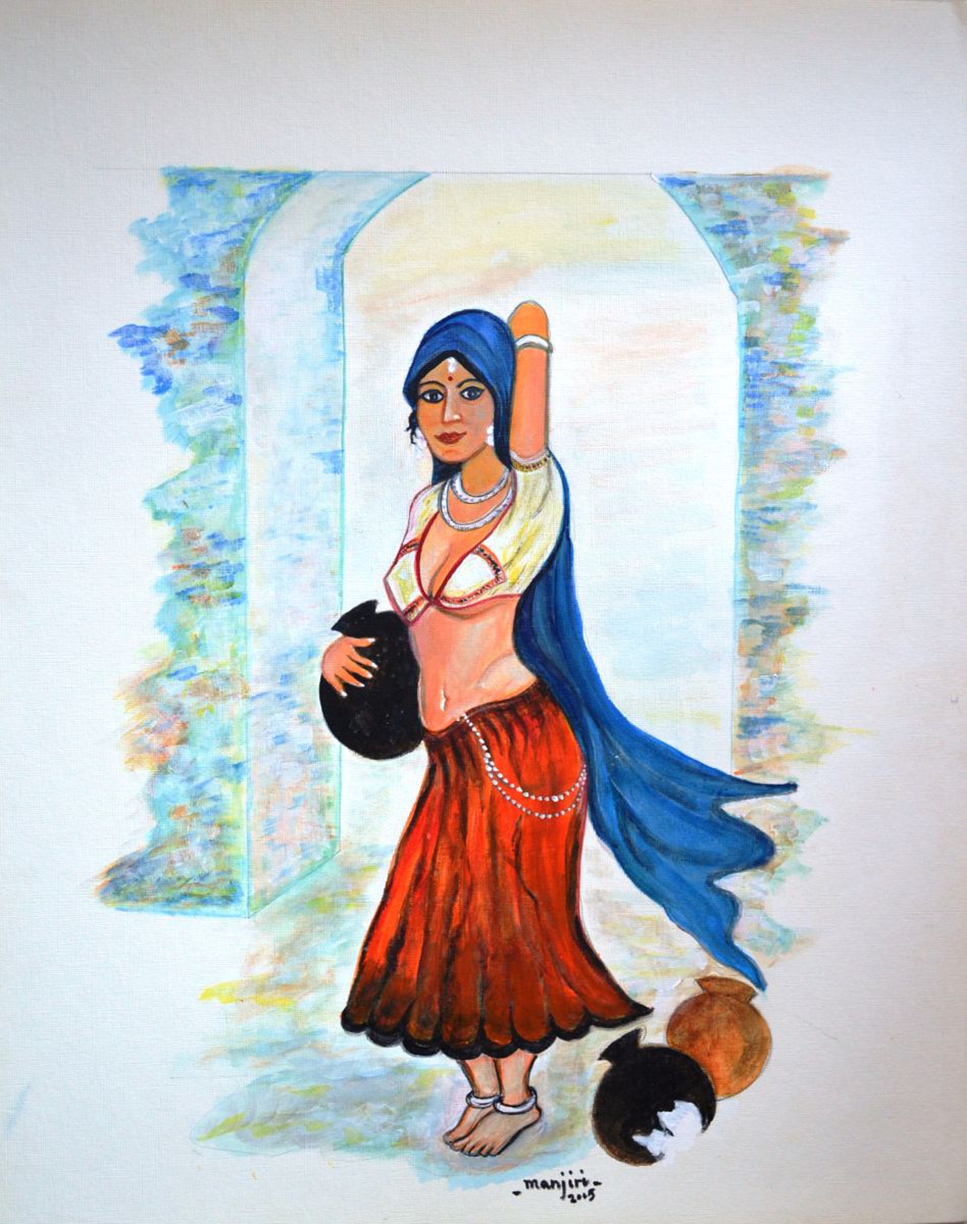 Village Belle Exotic Painting Of An Indian Women Artfinder