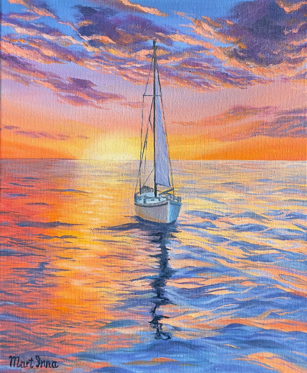 Photorealistic Landscape Oil Painting By Inna Martynenko, 10 X 12, Sea Of Tranquility, Original Artwork