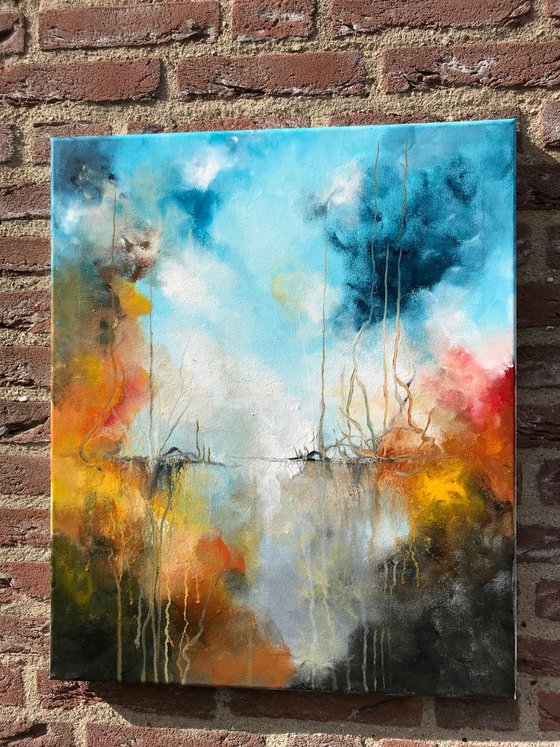 " Leusden II” abstract Painting -50x60cm