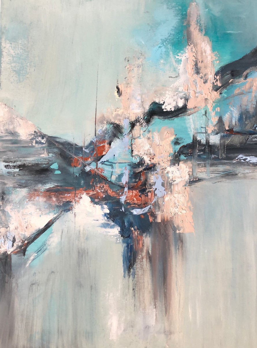 Abstract Painting By Snezana Djordjevic, 24 X 31", Two, Original Artwork