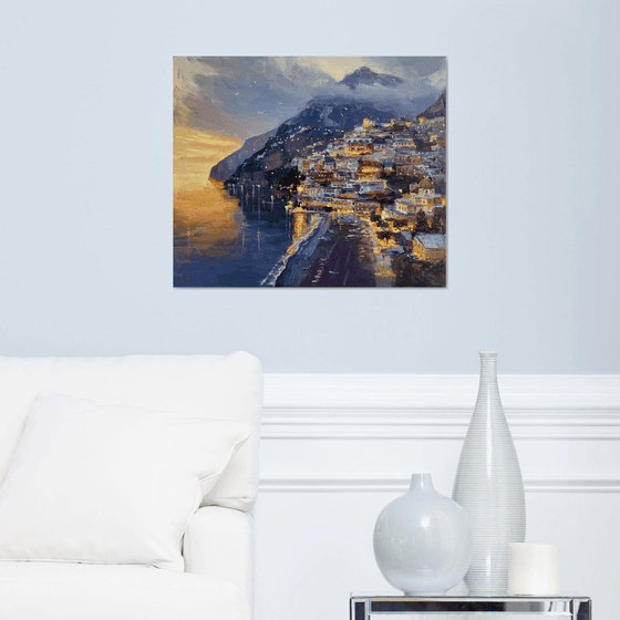 Sunset over the city