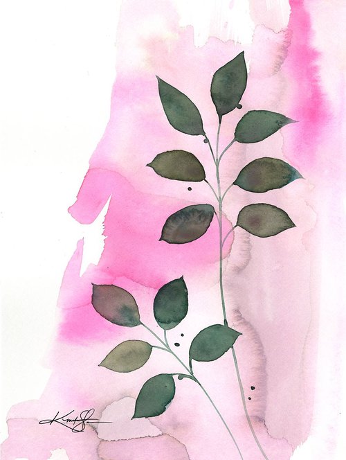 Botanical Song No. 3 - Minimalist Leaf Painting by Kathy Morton Stanion by Kathy Morton Stanion