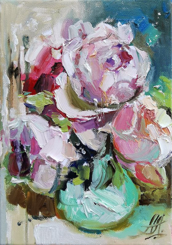 Peonies painting on canvas