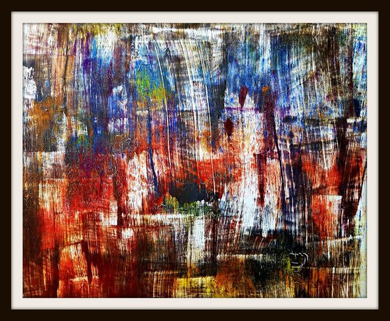Time to time (n.257) - 60 x 50 x 2,50 cm - ready to hang - acrylic painting on stretched canvas