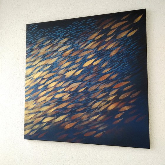 Fish nº86 / Extra large painting  #Gold series